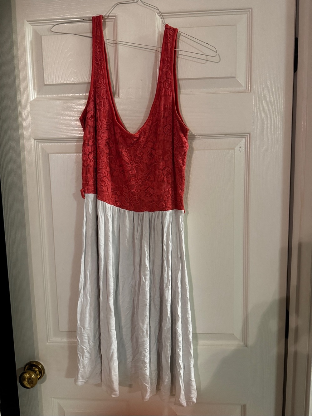 Guess Lace Bodice with White Skirt Midi Dress